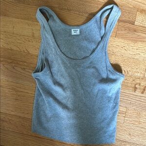 Brandy Melville Gray Fitted Crop Tank Top